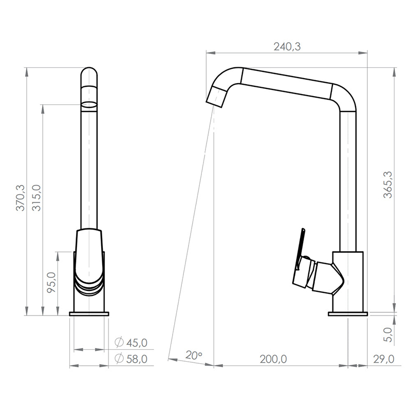 Commercial Brass Single Handle Farmhouse Kitchen Faucet(griferia de cocina)