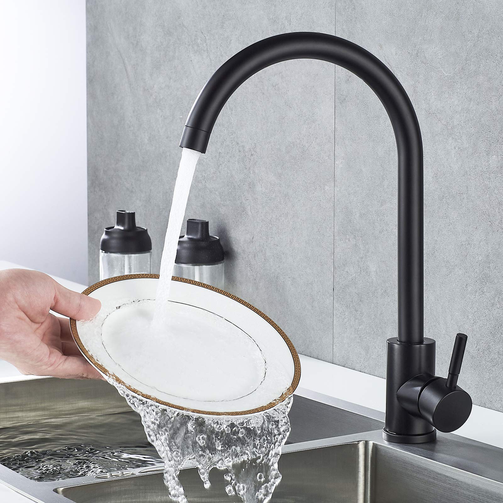 Modern Single Lever Hot Cold Black Faucets For Sinks(grifo de cocina)