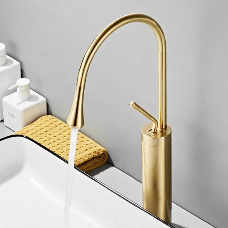 Home Depot 360 Degree Swivel Gold Single Handle Bathroom Sink Faucet