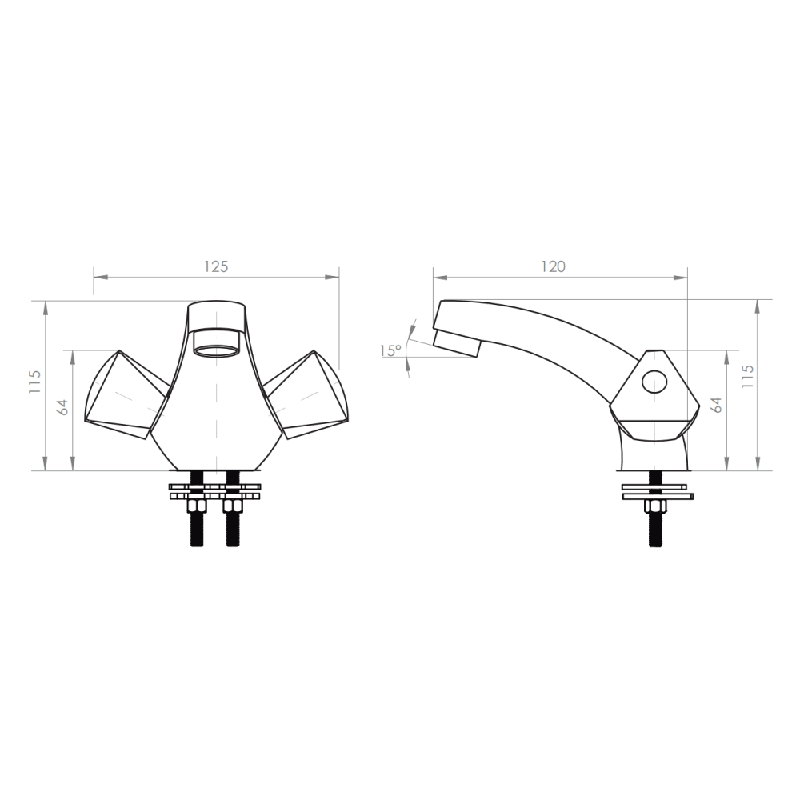 Brass Single Hole Double Handle Lavatory Faucet(griferia)