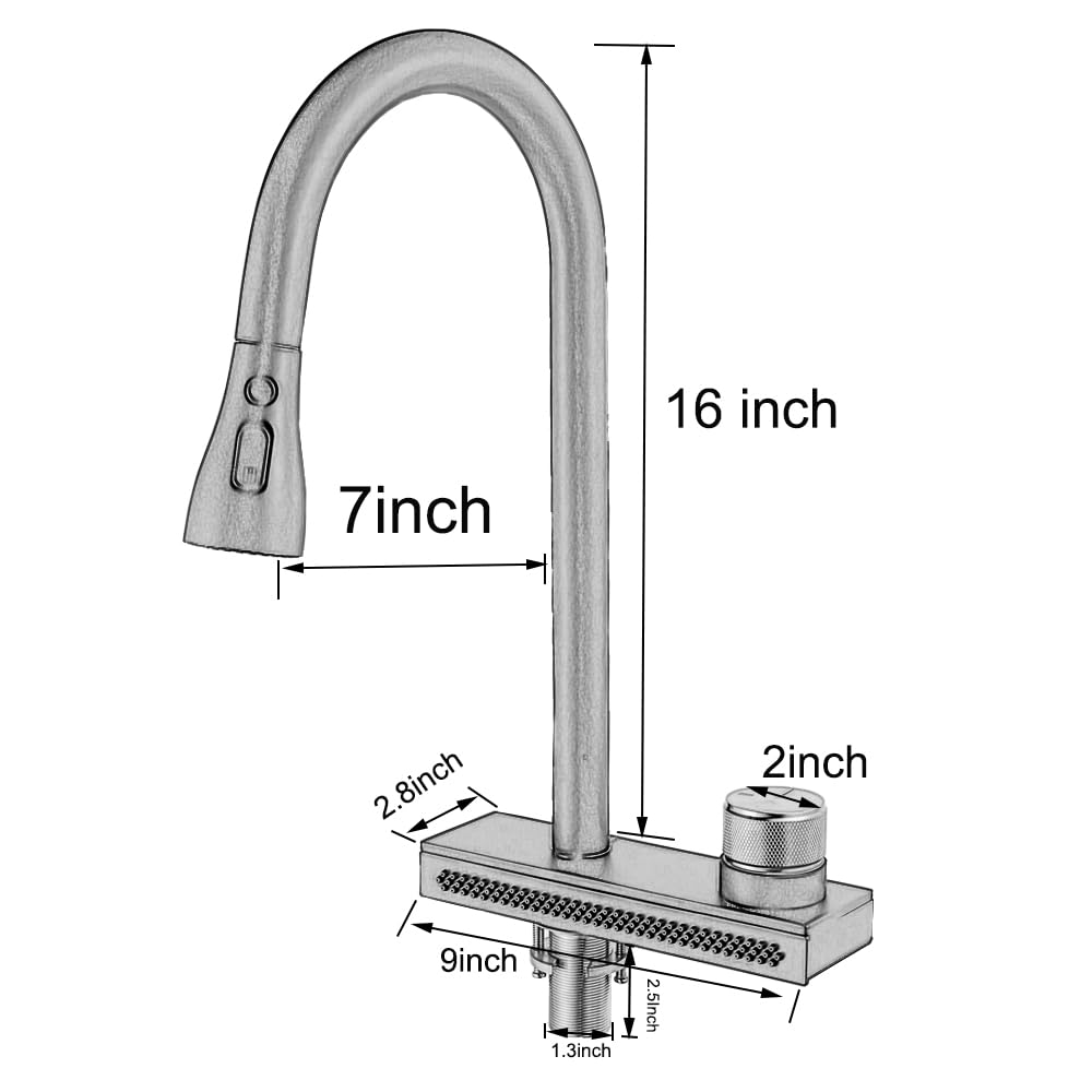 Waterfall Stainless Kitchen Sink Rainfall Faucet(grifos)