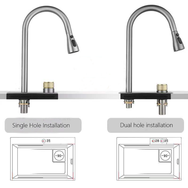 Waterfall Stainless Kitchen Sink Rainfall Faucet(grifos)