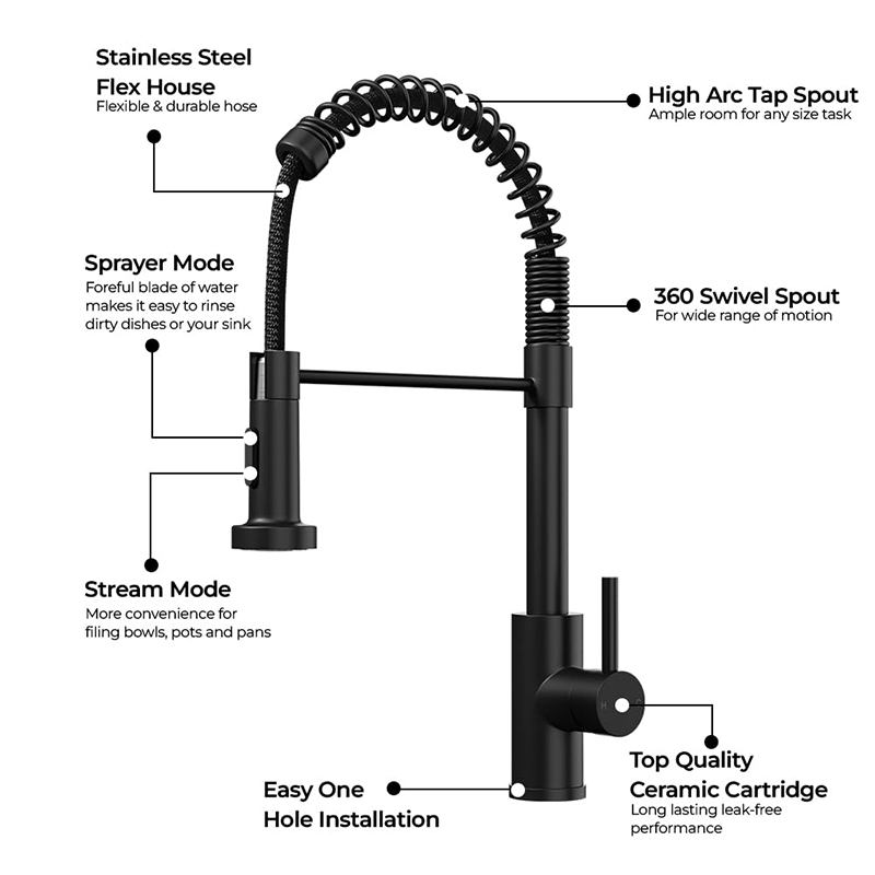 Best Cheap Pull Down Black Kitchen Faucet(grifos)