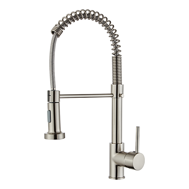 Brushed Nickel Kitchen Faucet With Pull Down Sprayer(grifos)