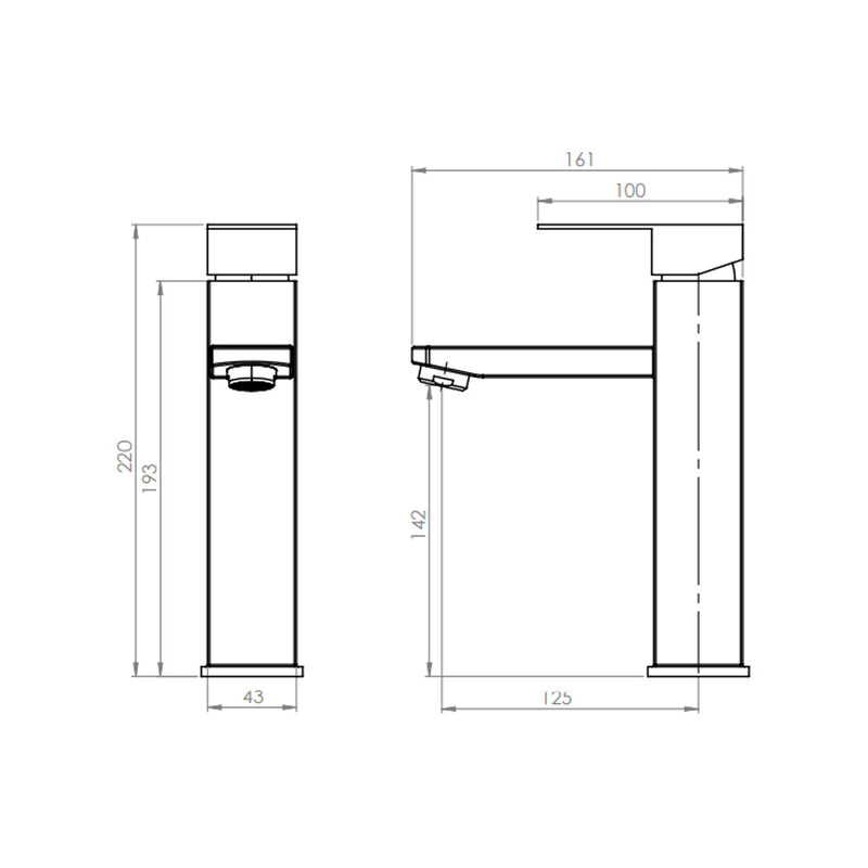 Black Tall Tap For Bowl Sink(griferia)