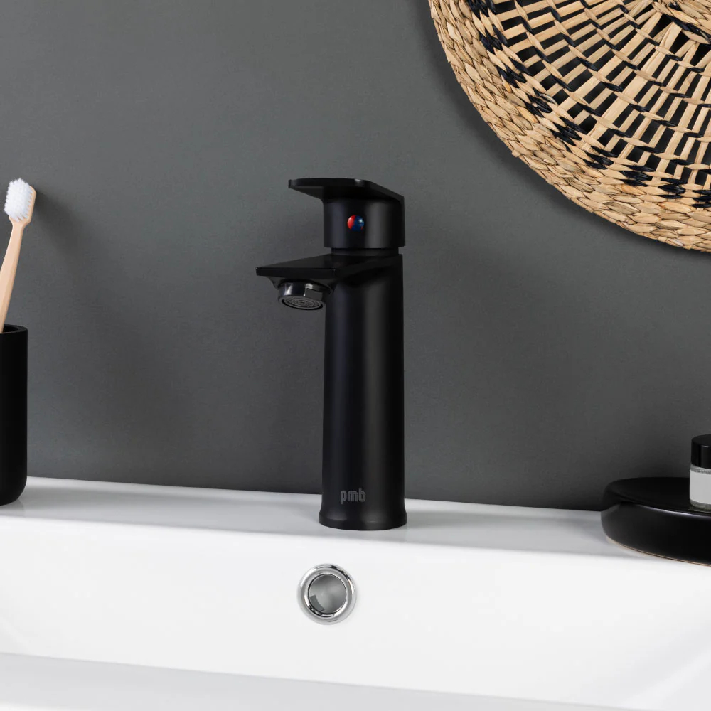 Matt Black Zinc Chrome Wash Hand Basin Mixer Tap(griferia)